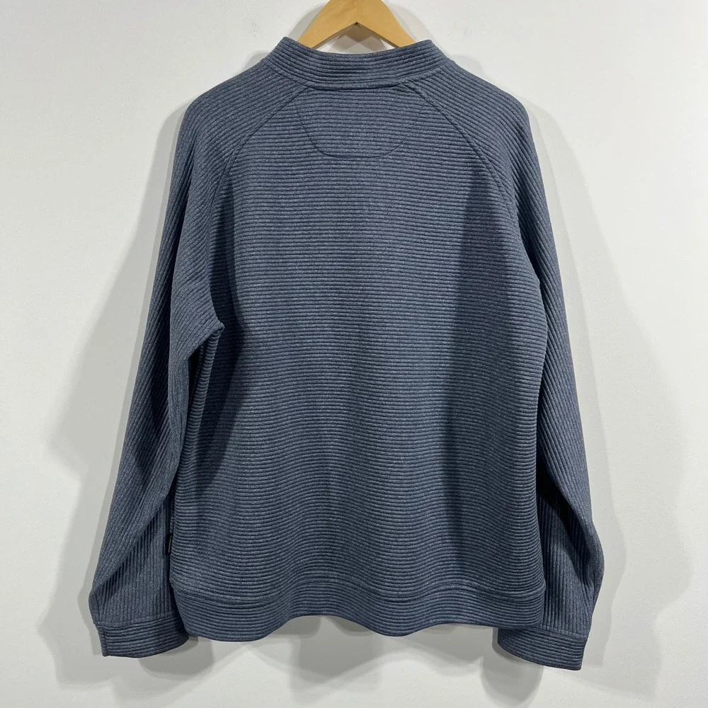 Swannies Golf Mens XXL Blue Ribbed Quarter Zip Pullover‎ Performance Sweatshirt